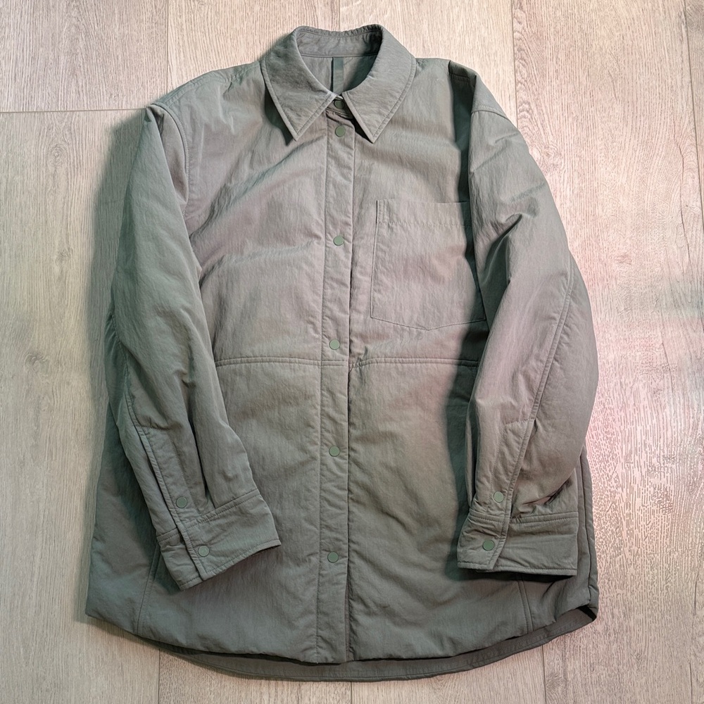 Lululemon Green Quilted Button-Up Jacket
